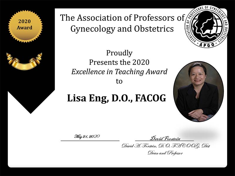dr eng excelence in teaching award 2020